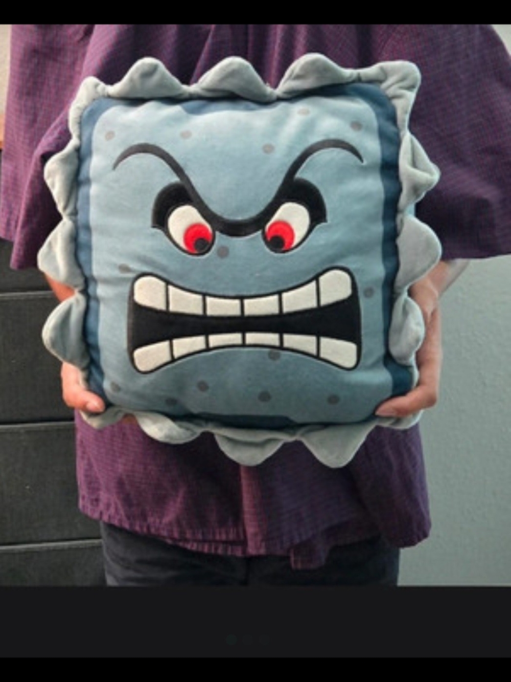 Super Mario Bros Thwomp Plush Toy/ Throw Pillow